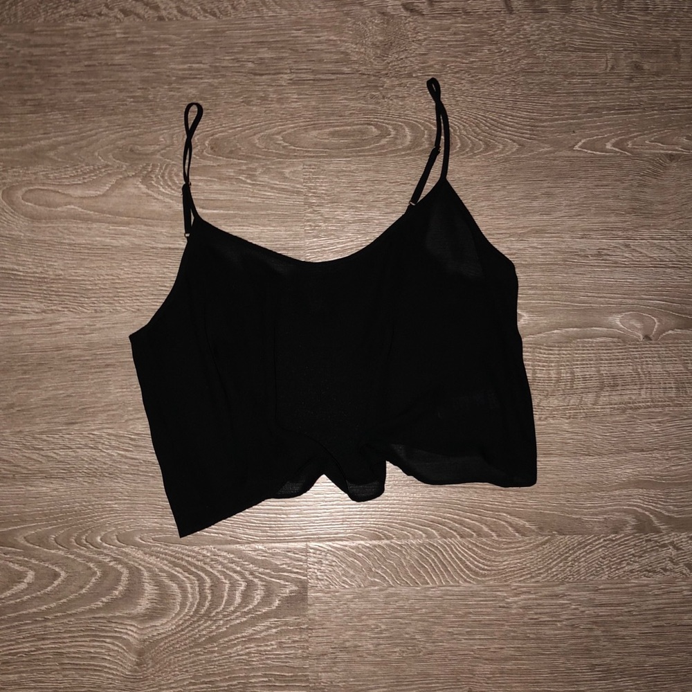 Black sheer crop top